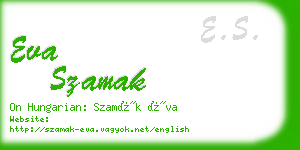 eva szamak business card